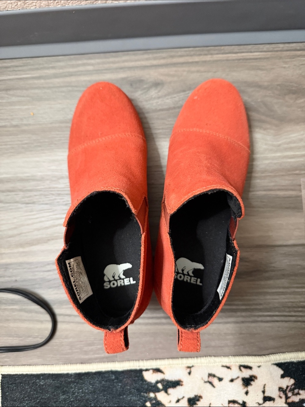 Sorel Women's Orange Suede Ankle Booties - Picture 3 of 3